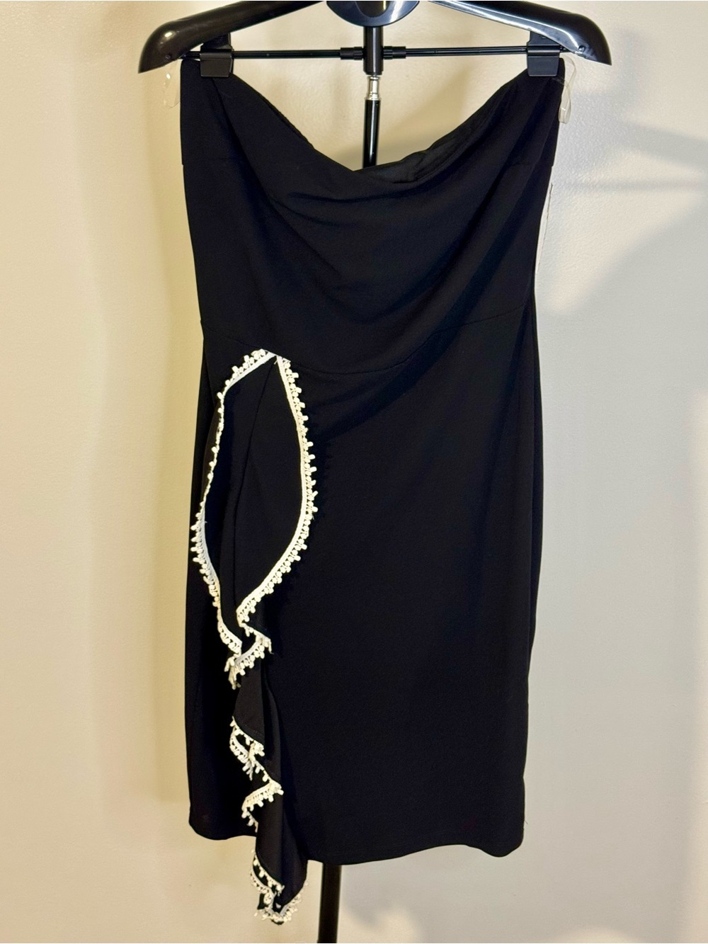 Fashion to Figure Black Strapless Dress with White Trim